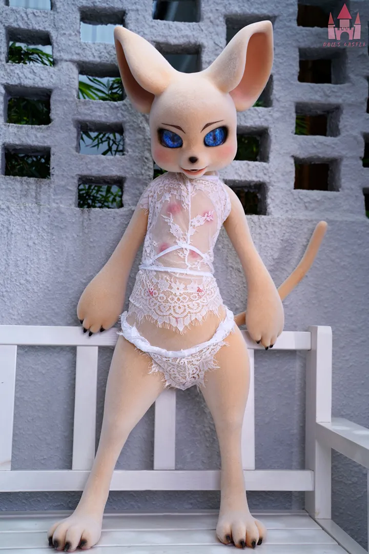 100cm Fur Fapdolls Cream Mouse Furry Silicone Doll (Fur Version)
